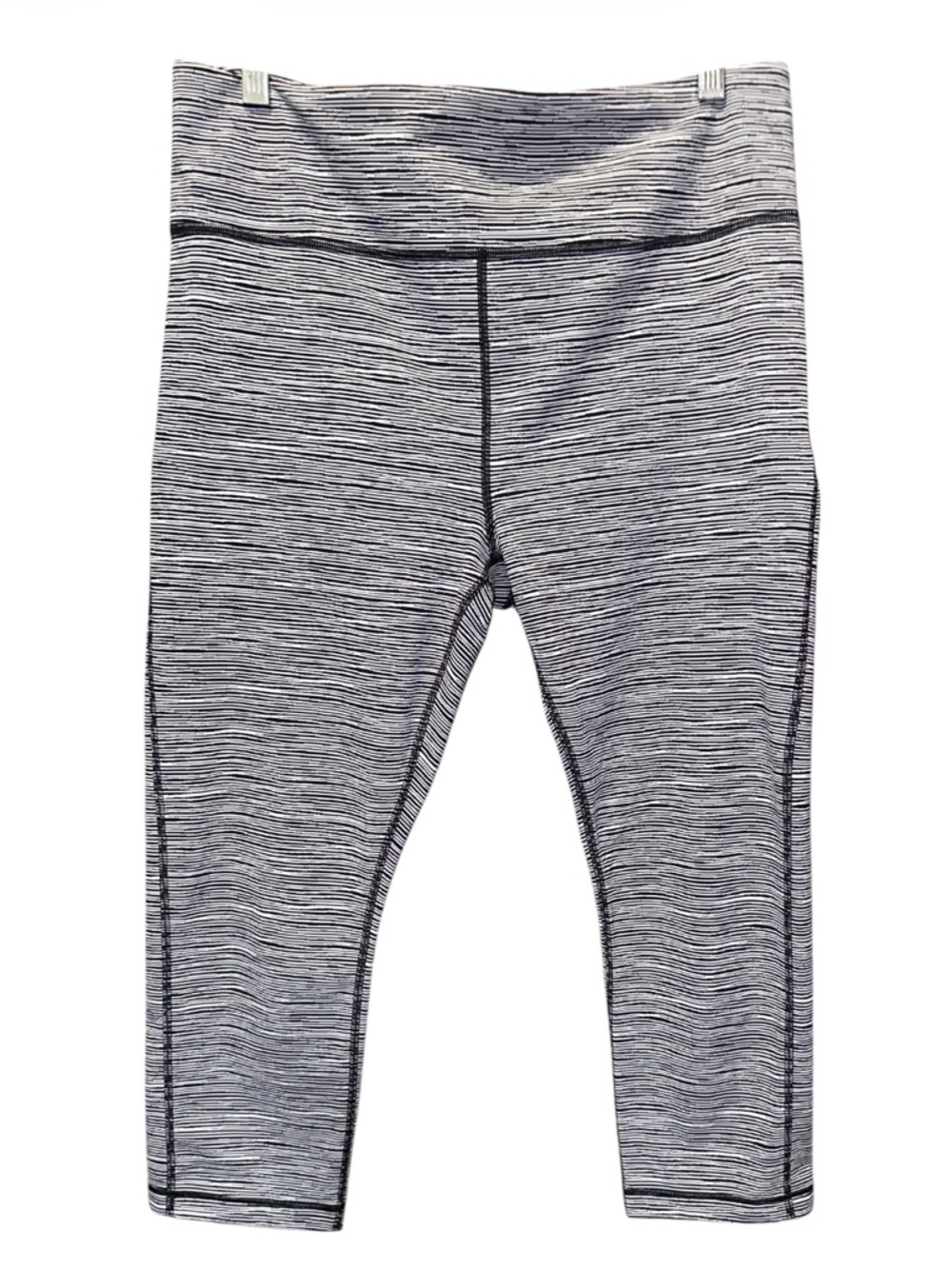 Athleta Striped Active Capri Leggings - Black & White